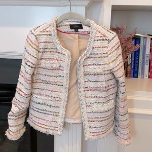 J. Crew white and rainbow tweed jacket blazer